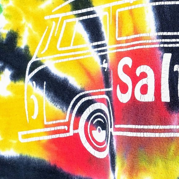 Salty Soul VW Volkswagen Bus Tie Dye Spin Shirt Men's Crunchy Boho Hippie Rave M - Picture 7 of 7